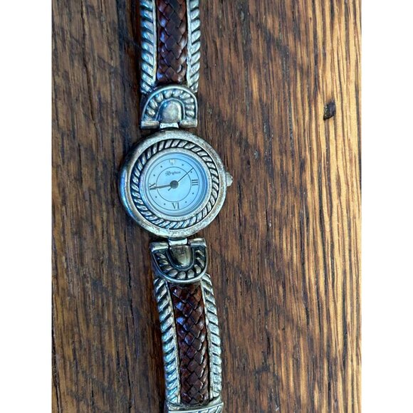 Brighton Laguna Womens Watch With Leather Band & Silver-Tone Accents NEEDS BATTE - Picture 1 of 11